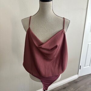 Chic Mauve Drape Bodysuit